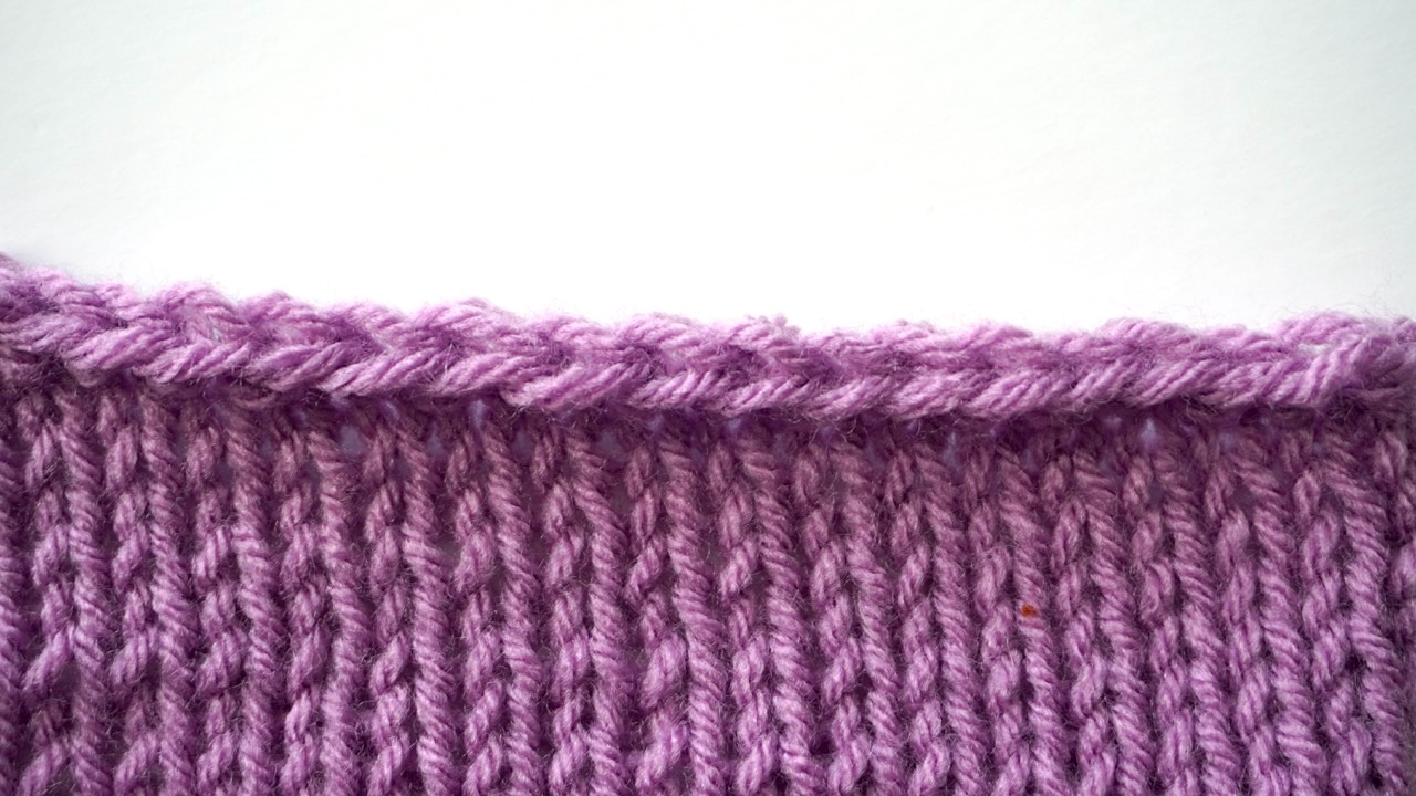 A finished Jeny's surprisingly stretchy bind off edge